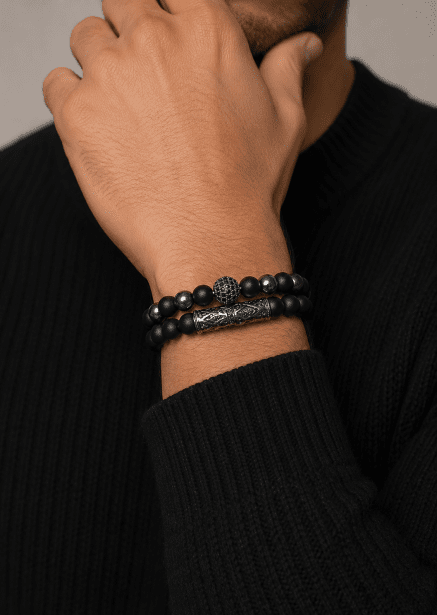 Kralenarmband Obsidian Crown