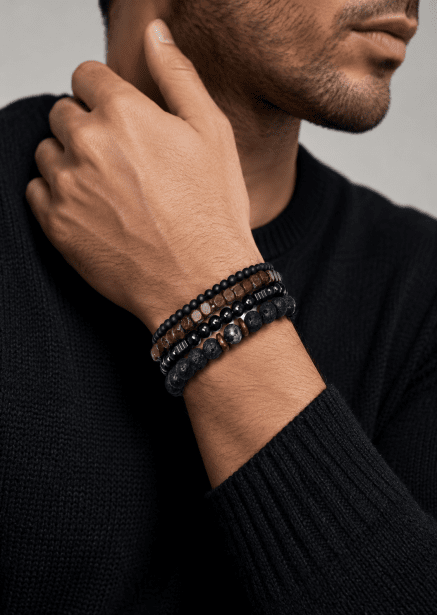 Kralenarmband Obsidian Knack