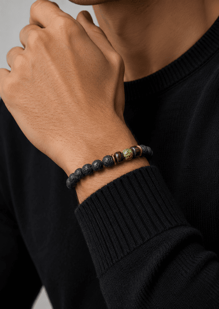 Kralenarmband Obsidian Whirl