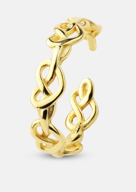 Ring Heart Link - 18k Verguld