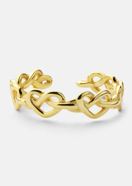 Ring Heart Link - 18k Verguld
