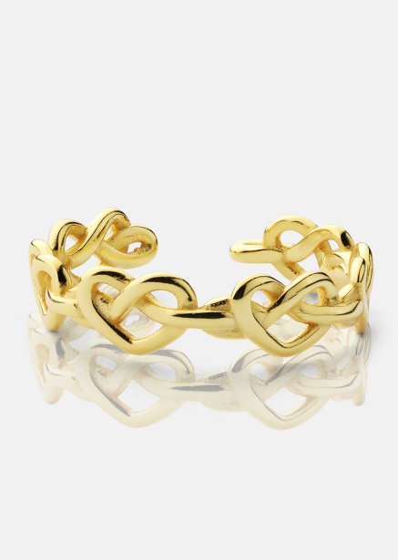 Ring Heart Link - 18k Verguld