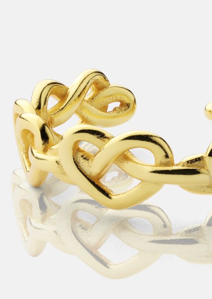 Ring Heart Link - 18k Verguld