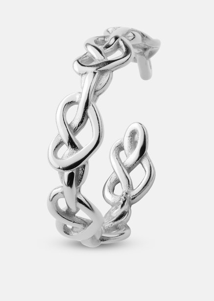 Ring Heart Link - Verzilverd