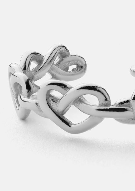 Ring Heart Link - Verzilverd