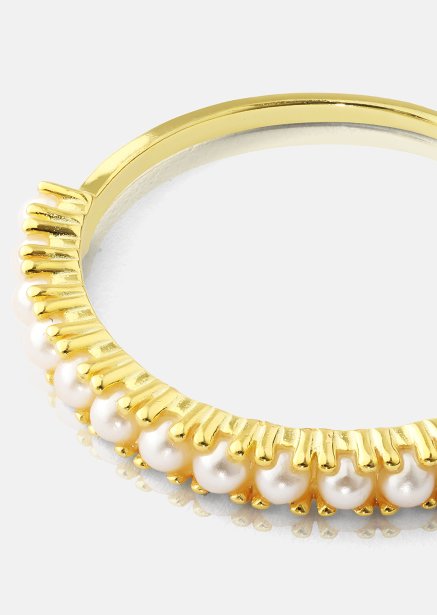 Golden Pearl Serenity Ring - 18k Verguld