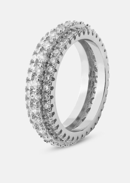 Ring Crystal Shimmer - Verzilverd
