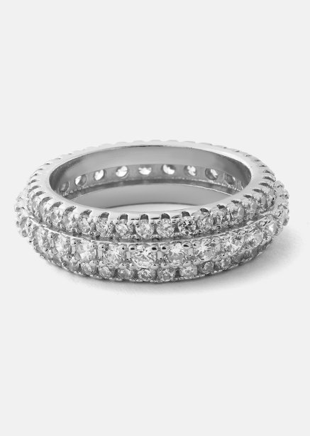Ring Crystal Shimmer - Verzilverd