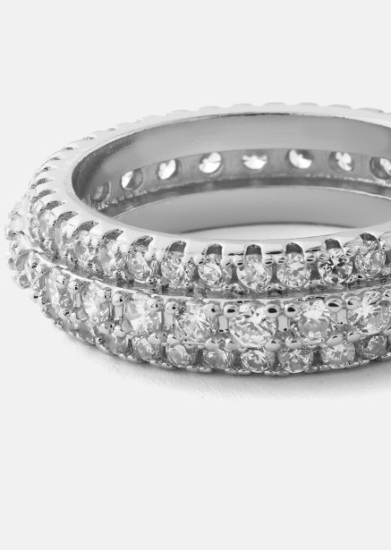 Ring Crystal Shimmer - Verzilverd