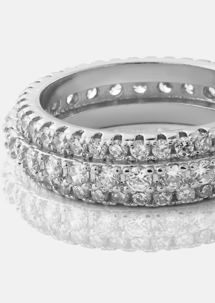 Ring Crystal Shimmer - Verzilverd
