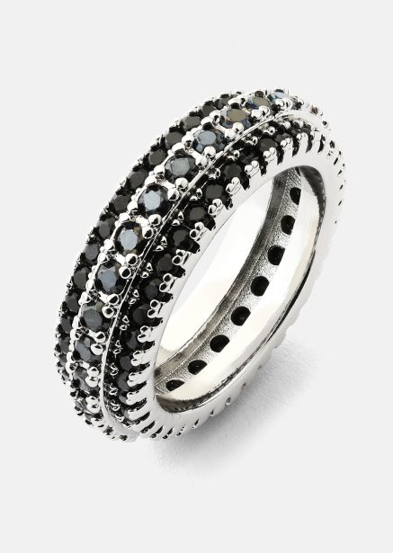 Ring Dark Crystal Shimmer - Verzilverd