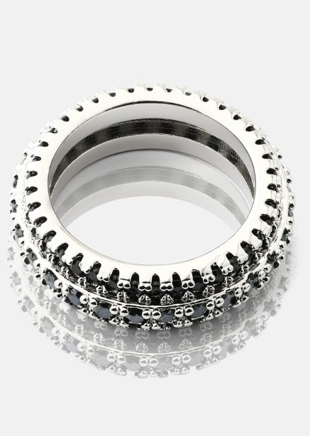 Ring Dark Crystal Shimmer - Verzilverd