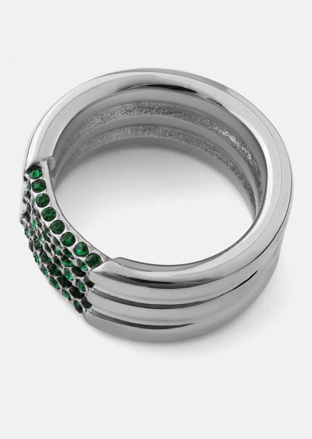 Ring Green Lumière - Verzilverd