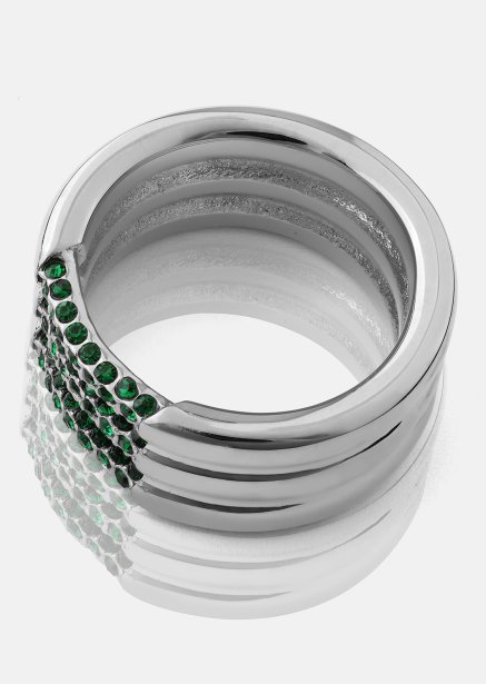 Ring Green Lumière - Verzilverd