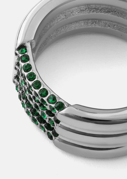 Ring Green Lumière - Verzilverd