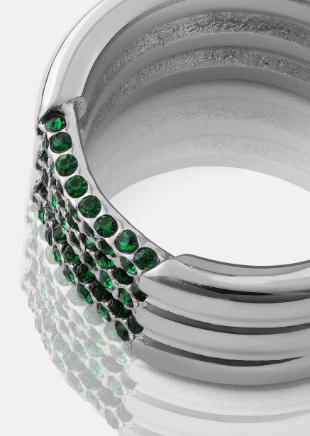 Ring Green Lumière - Verzilverd