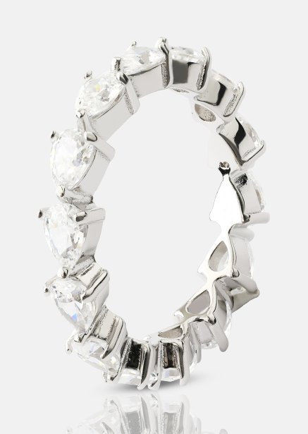 Bezel Glimmer Ring - Verzilverd