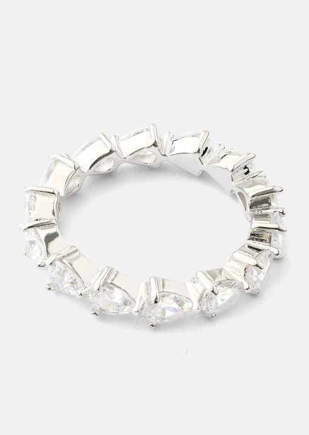 Bezel Glimmer Ring - Verzilverd