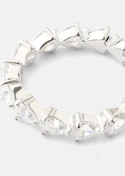Bezel Glimmer Ring - Verzilverd
