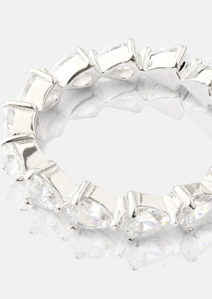 Bezel Glimmer Ring - Verzilverd