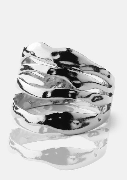 Ring Wave - Verzilverd
