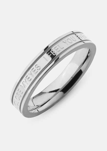 Ring Plain Link - Verzilverd