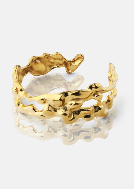 Ring Molten Wave - 18k Verguld
