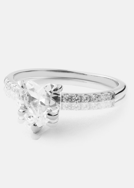 Heartlight Solitaire Ring - Verzilverd