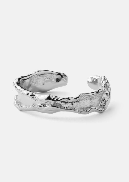 Ring Raw Texture - Verzilverd