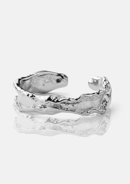Ring Raw Texture - Verzilverd