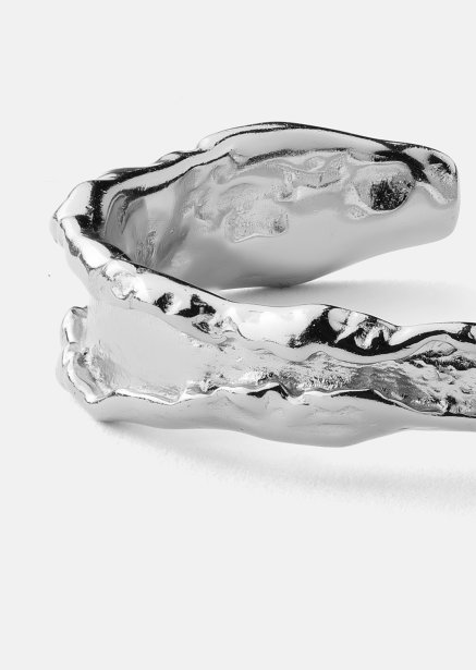 Ring Raw Texture - Verzilverd