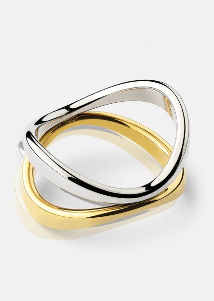 Ring Bicolor Wave - 18k Verguld