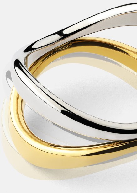 Ring Bicolor Wave - 18k Verguld