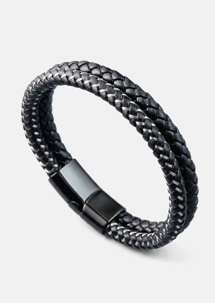 Leren armband Shadow Weave