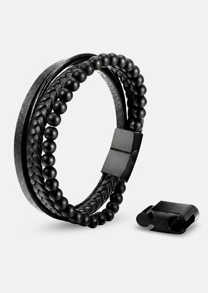 Leren armband Noble Noir