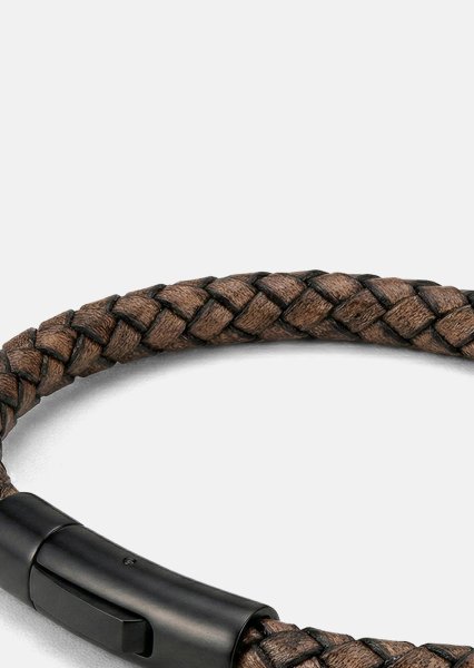 Leren armband Brawn Weave