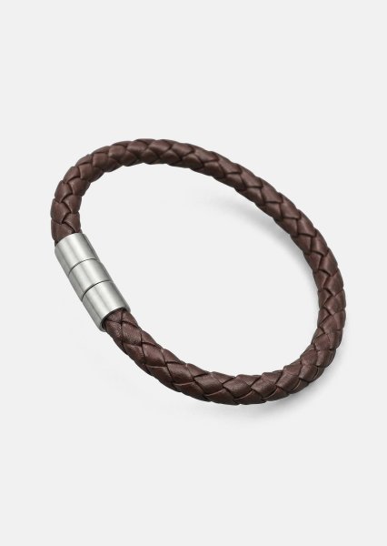 Leren armband Iron Weave