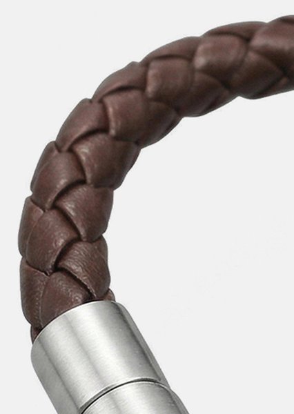 Leren armband Iron Weave