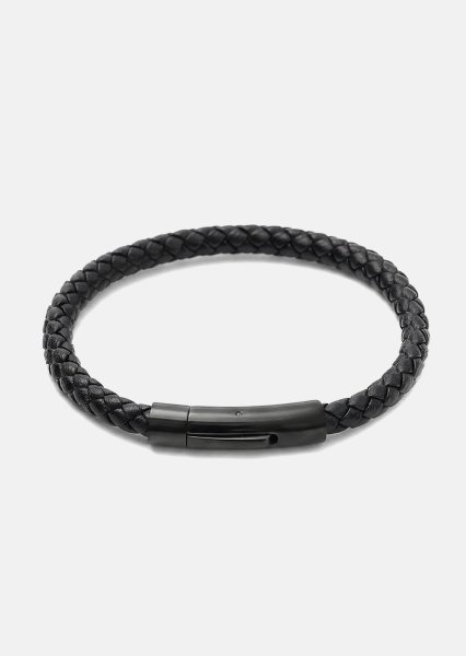 Leren armband Onyx Weave