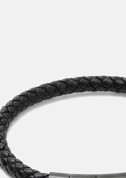 Leren armband Onyx Weave
