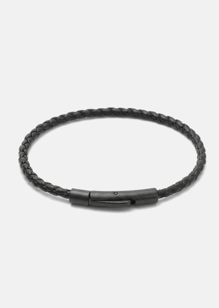 Leren armband Obsidian Loop