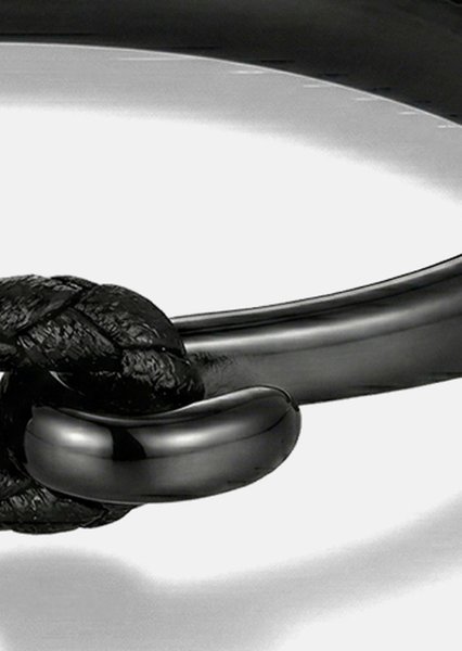 Leren armband Obsidian Link