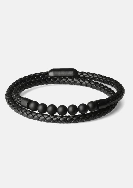 Leren armband Raven Weave