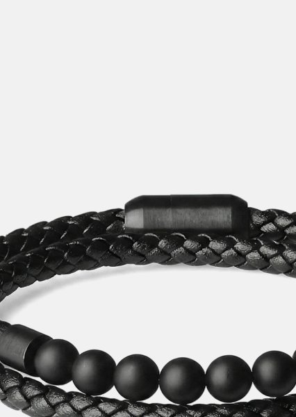 Leren armband Raven Weave