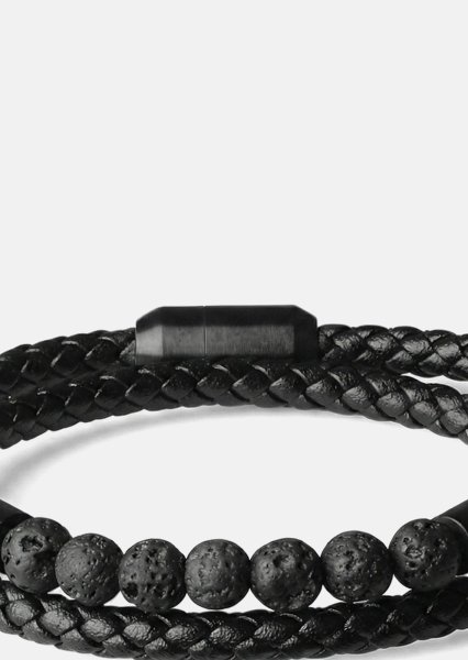 Leren armband Obsidian Grip