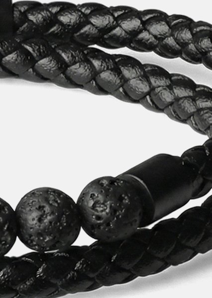 Leren armband Obsidian Grip