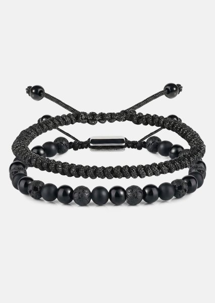 Kralenarmband Obsidian Knot