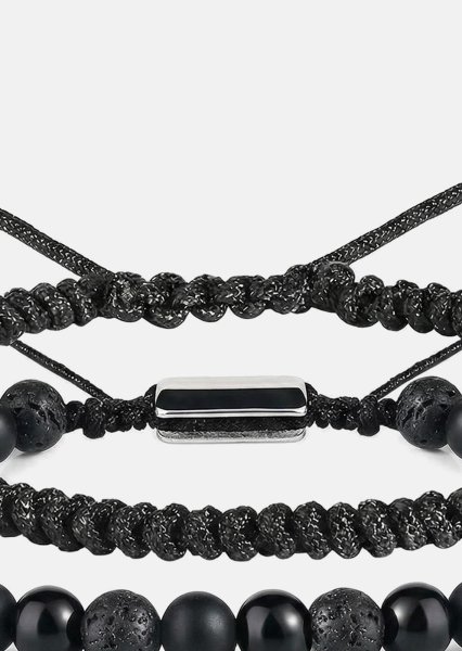 Kralenarmband Obsidian Knot