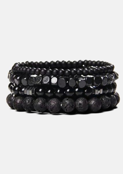 Kralenarmband Obsidian Pulse