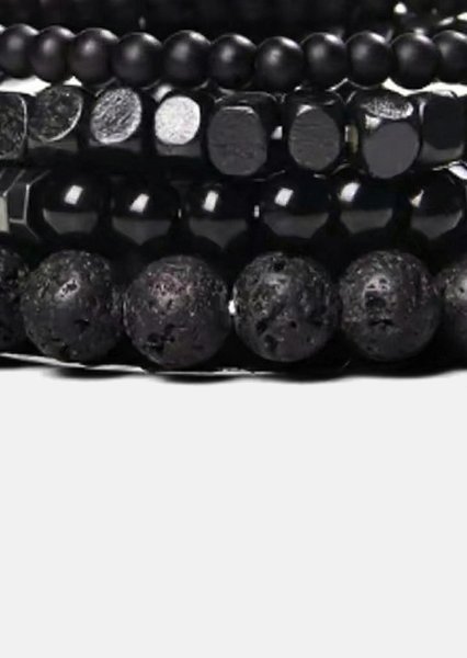 Kralenarmband Obsidian Pulse